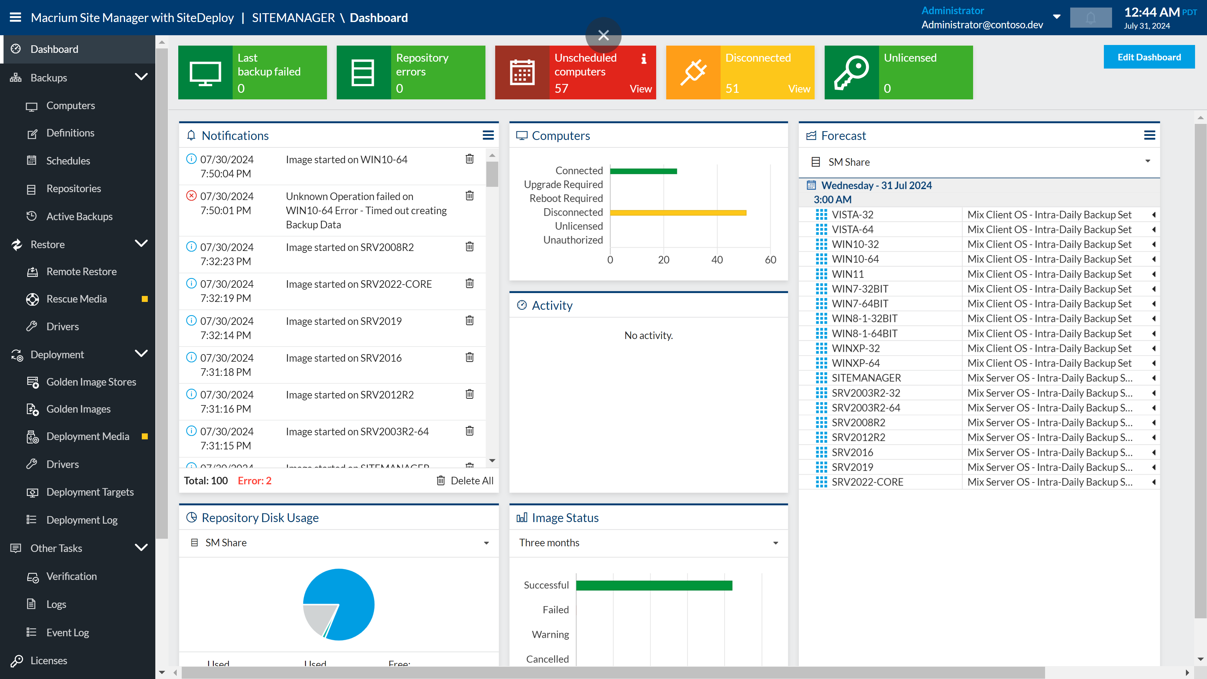 screenshot of Macrium Reflect Workstation
